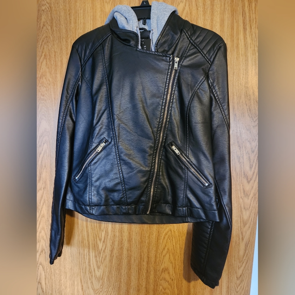 Sweatshirt Leather Jacket